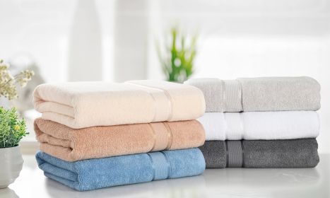 Kathy Ireland Zero Twist Cotton Plush Bath Sheet Towel (Color: White)